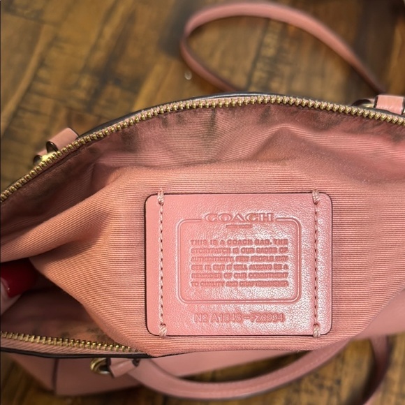 Coach Pink Leather Handbag Kelsey top handle and crossbody rose color VTG - Picture 14 of 17